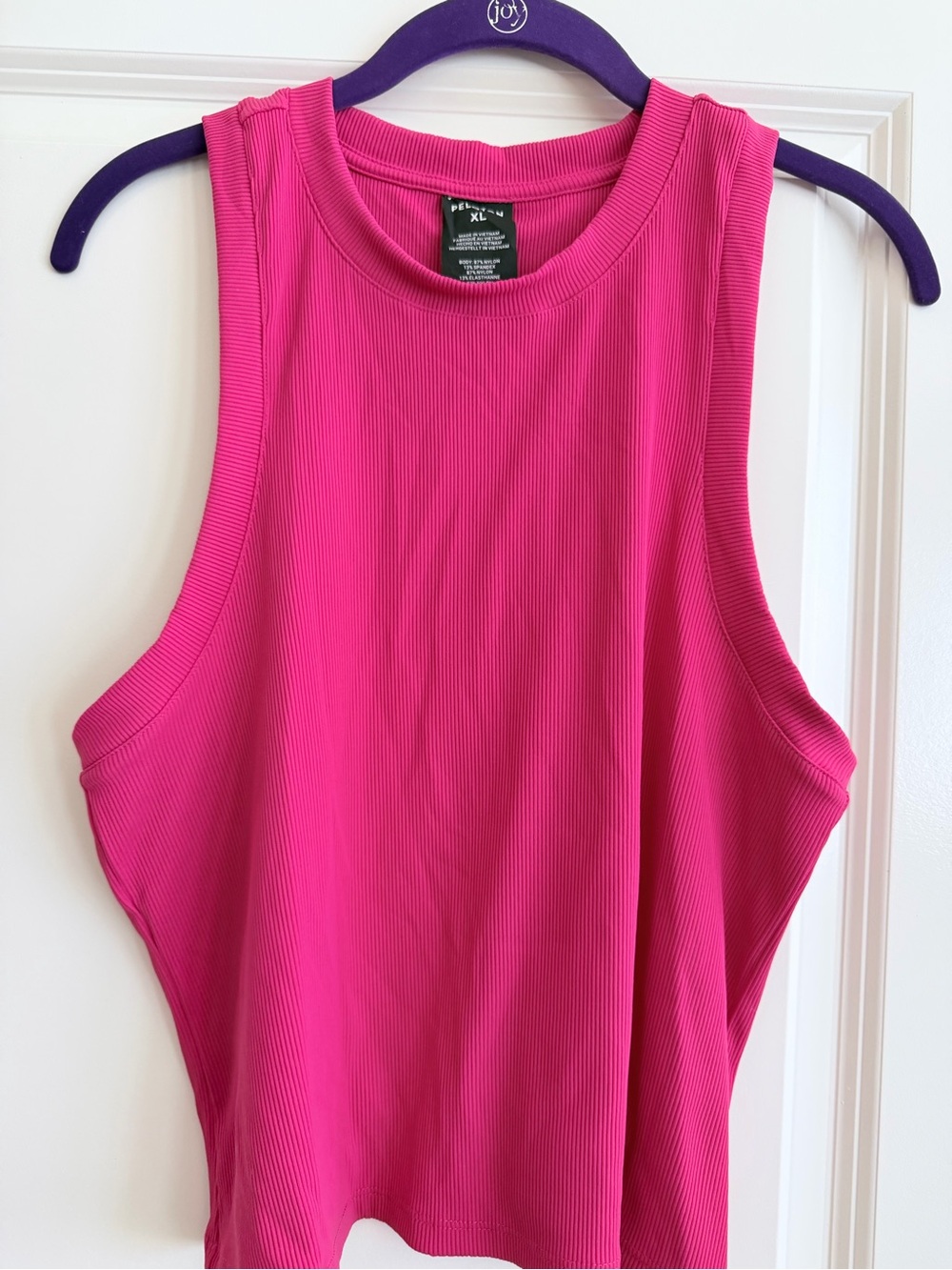 Peloton Ribbed Tank Top in Hot Pink